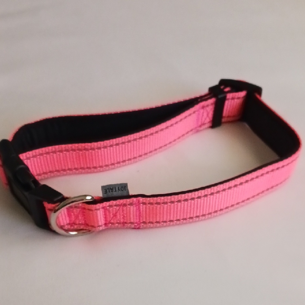 Pink Reflective Dog Collar, Size L